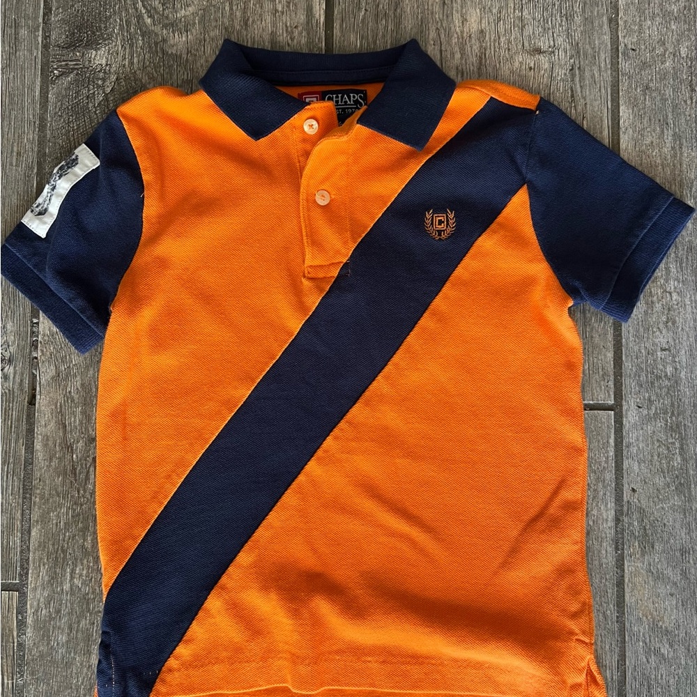 Chaps Kids Polo in Orange and Navy